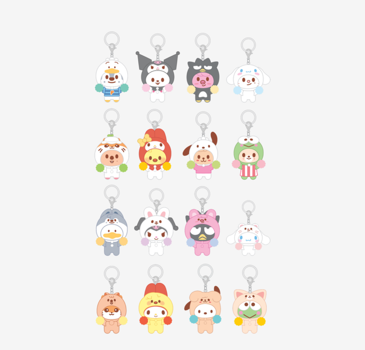 SKZOO X SANRIO CHARACTERS - Secret Flocked Figure Keyring (Cheer Up Ver.) (aléatoire)