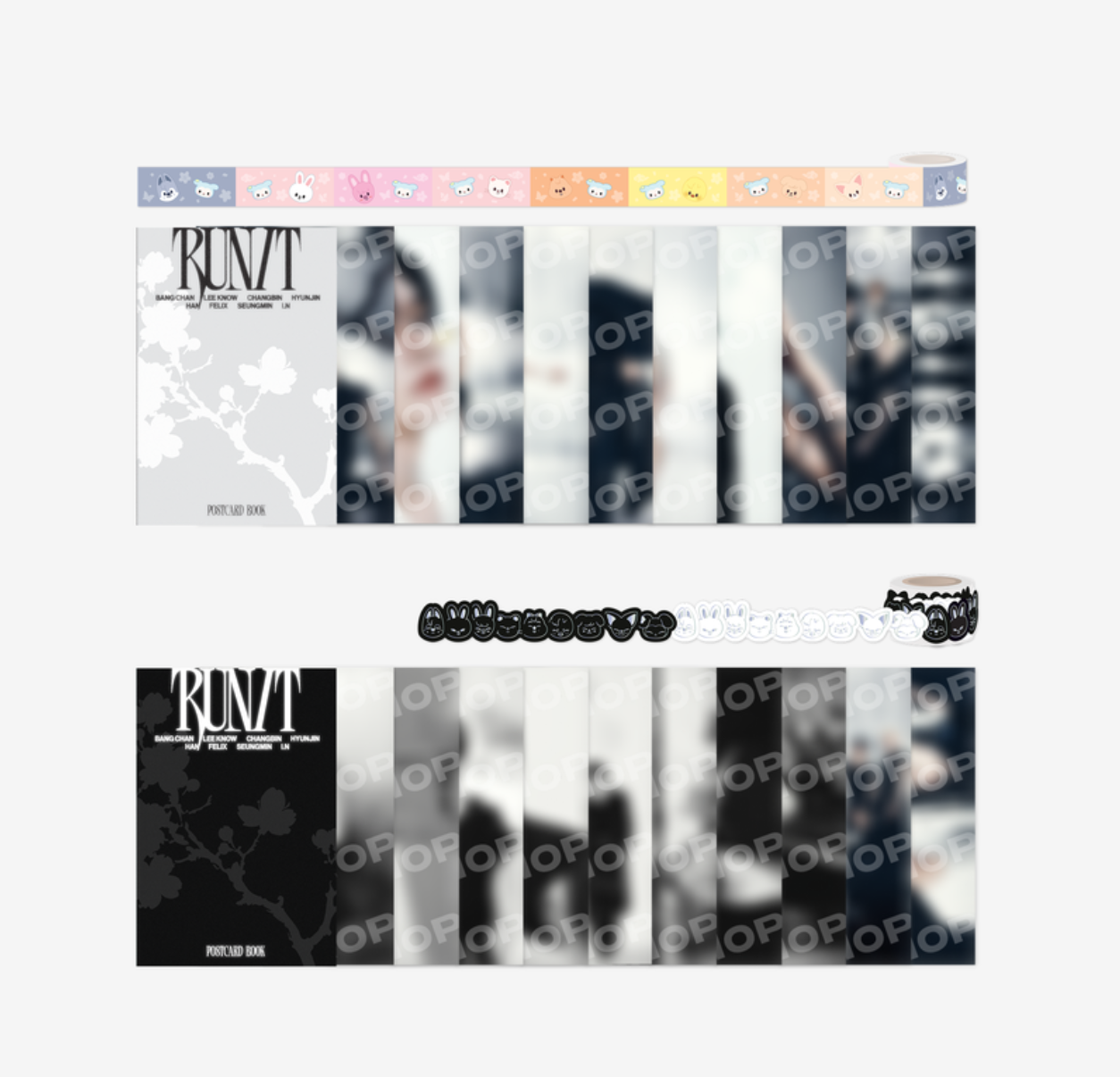 STRAY KIDS [RUN IT] - POSTCARD BOOK & ROLL STICKER SET