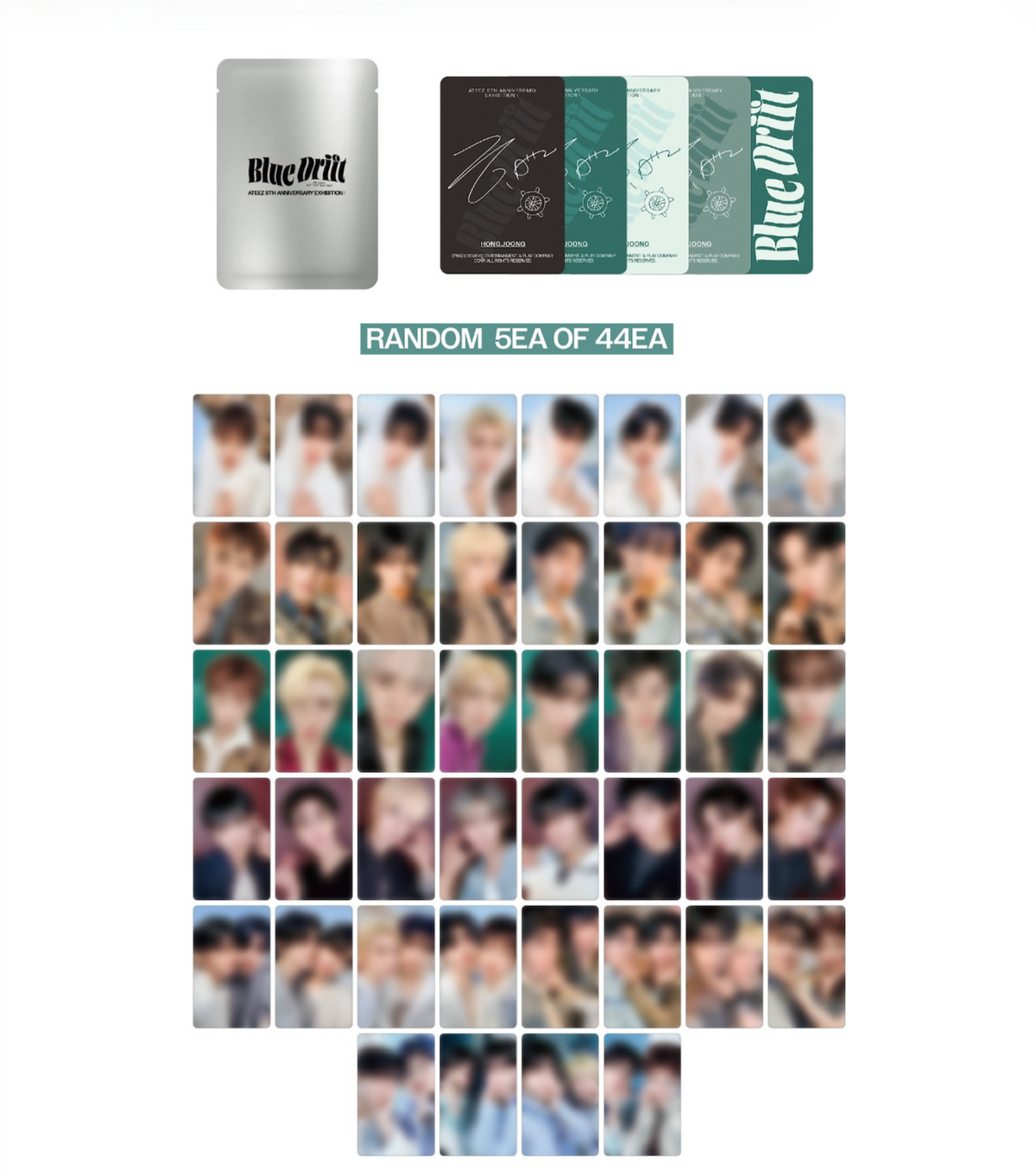 ATEEZ 8th Anniversary Exhibition Blue Drift - Random photocard pack